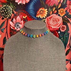 Colorful Beaded Choker Necklace -- gargantilla huichol artesanal